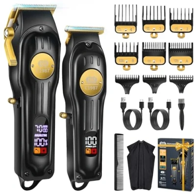 Immagine di CIICII Tagliacapelli Uomo e Macchinetta per Capelli Kit, Professionale Senza Fili il Taglio dei (Ricaricabile USB Regolabile Barba &amp; Trimmer) Salone di Casa