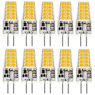 Immagine di KAPATA lampadine LED G4 3,5W senza sfarfallio, sostituisce lampade alogene da 20W 35W 12V bianco caldo 2700K lampadina G4, non dimmerabile, 10 pezzi