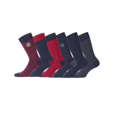 Immagine di SERGE BLANCO Calzini Uomo cotone pettinato, set di 6 Calze Lunghe, leggeri e Traspirante, Rosso, Blu, Grigio, Taglie 39/42