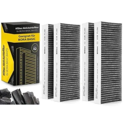 Immagine di KF3TEC® Set di filtri ai carboni attivi per cappe Bora Basic BAKFS (4 filtri) e BIU/BHU/BFIU, massimo 2 pezzi cliente, confezione da