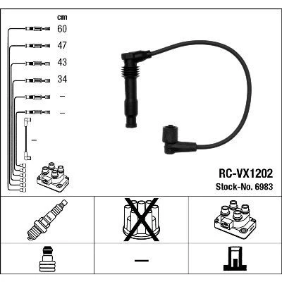 Immagine di NGK 6983 Kit Cavi Accensione 4 OPEL: Astra F CC, Caravan