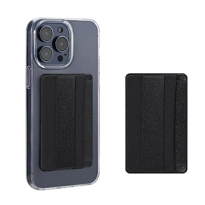 Immagine di kwmobile 2X Porta Carte di Credito per Cellulare Smartphone Tasca Adesiva in Similpelle Tessere Taschino Autoadesivo Patente e Badge