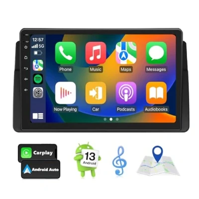 Immagine di Eonon 9 inch QLED Android 13 6+64GB Car Schermo 4G LTE Senza fili CarPlay Auto WiFi GPS Bluetooth DSP EQ Supporto DAB+ OBDII Backup Camera HDMI Out for BMW 3 E46 Headunit E46A12S E (6G)