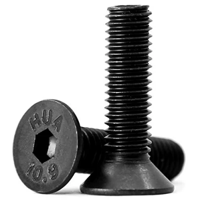 Immagine di 20 pezzi Viti a testa svasata M8 x 40mm,con esagono incassato in acciaio al carbonio,Viti brugola, filettatura completa nera