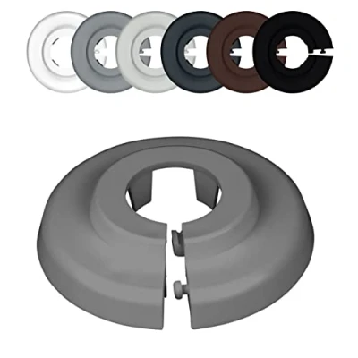 Immagine di FUX® 2 rosette per termosifone, 12mm 35mm, Bianco Grigio Nero Marrone copertura tubi, di copertura, copri tubi riscaldamento, radiatori (22mm, polvere 7037)