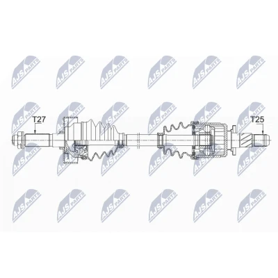 Immagine di NTY NPW SB 025 Albero motore / Semiasse Assale posteriore Sx