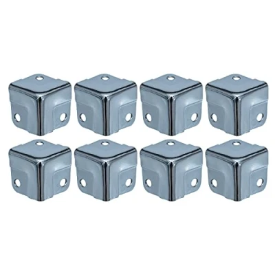 Immagine di HMF 14965 09 Paraspigoli in metallo per valigia, 8 pezzi, 18 x mm, colore argento zincato