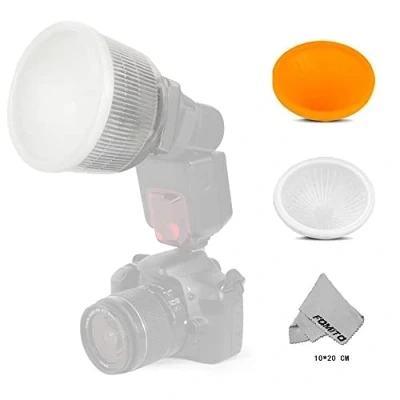 Immagine di FOMITO Universale Cloud Lambency Flash Diffusore + 2 Pcs Cover Bianco &amp; Arancione Set Per Speedlite