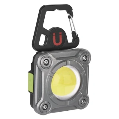 Immagine di EMOS Mini faretto a LED, lampada da campeggio ricaricabile con 3 modalità di luce, IP44 impermeabile, luminosità max. 1200 lm, portata 60 m, batteria 2000 mAh durata fino 6,5 ore, cavo USB,