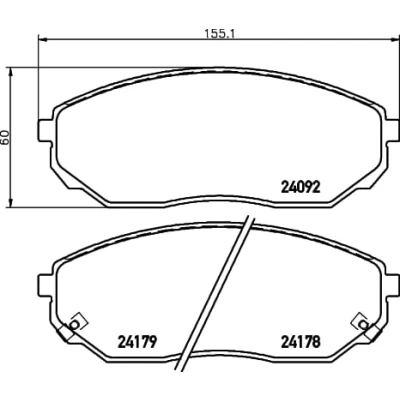 Immagine di HELLA 8DB 355 011 931 Kit pastiglie freno con segnalatore acustico usura KIA: SORENTO 1