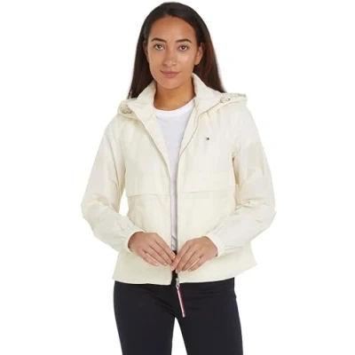 Immagine di Tommy Hilfiger Giacca Donna Windbreaker da Mezza Stagione, Bianco (Calico), XS