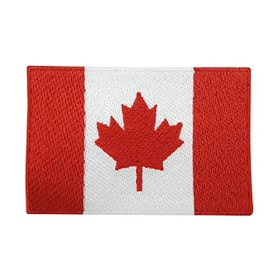Immagine di toppa termoadesiva con bandiera del Canada canadese da applicare ferro stiro, militare Finally Home