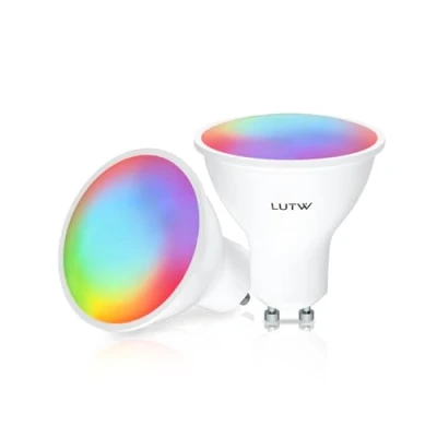 Immagine di LUTW Lampadine Smart Alexa GU10, Dimmerabile Lampadina GU10 5W, Compatibile con Alexa/Google Home, 450LM Faretti WIFI RGB &amp; 2200K 6500K Bianco Freddo Caldo, 2 Pezzi