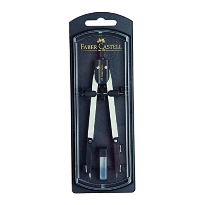 Immagine di Faber Castell 32721 4 Compasso a regolazione rapida, con vite centrale, articolazioni in entrambe le aste accessori di ricambio