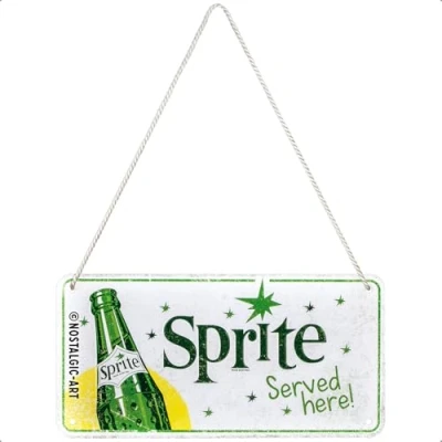 Immagine di Nostalgic Art Targa da appendere, Sprite Served Here Idea regalo per accessori bar, in metallo, Design retrò decorazione, 10 x 20 cm