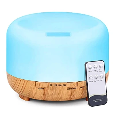 Immagine di Diffusore di Oli Essenziali Aromi Umidificatore: 500ML con Telecomando Ultrasuoni Aromaterapia Diffusori Ambiente Elettrico Essenze Vaporizzatore Ol
