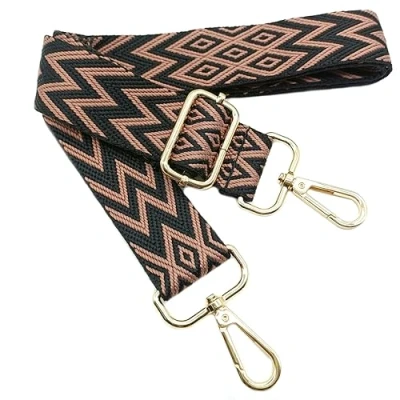 Immagine di Tracolla per Borse Donna Rosa Nero Cinghia Della Borsa Larga, Regolabile con Gold Moschettone, Durevole Crossbody Borsa, Borsetta, Chitarra DIY Spalla Accessori Ragazze, 710