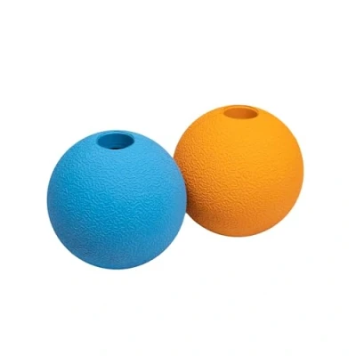Immagine di Amazon Basics Palline giocattolo da riporto in gomma per cani, 7.6 cm (confezione 2), Blu, Arancione