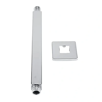 Immagine di braccio doccia a parete in acciaio inox quadrato Top dritto di prolunga per bagno Accessori soffione soffitto(25 cm)