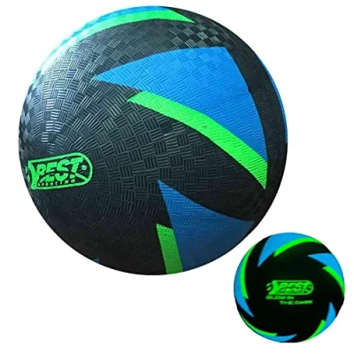 Immagine di Best Sporting calcio a piedi nudi Glow in The Dark I palla leggera taglia 5 sportiva nera blu luminoso per bambini PVC da spiaggia interni ed esterni