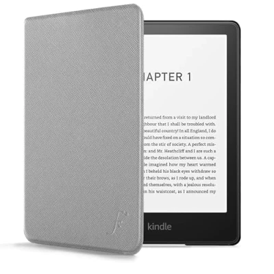 Immagine di Forefront Cases Custodia per Nuovo Amazon Kindle Paperwhite (16 Gb) 7&quot; 2024 &amp; Signature Edition (32 Colorsoft Grigio Sottile Leggero e Protettiva, Auto Svegliati Sonno Funzione