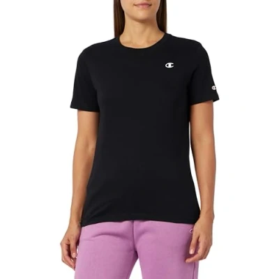 Immagine di Champion Basic Crewneck Tshirt basic, Donna, Taglia: Large, Black