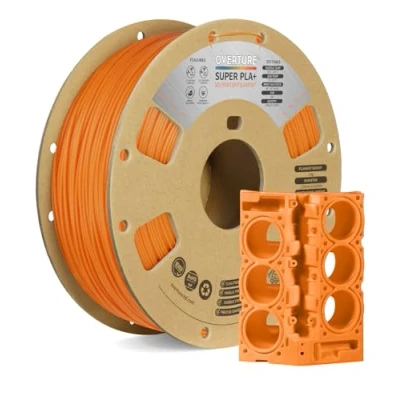 Immagine di OVERTURE Super PLA+ Filamento 1.75mm, Toughness Enhanced PLA Plus, 1kg Bobina(2.2lbs), Precisione Dimensionale +/ 0.03 mm, per Stampante 3D (Orange)