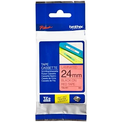 Immagine di Brother TZe 451 Cassetta nastro Colore Nastro: Rosso carattere: Nero 24 mm 8 m