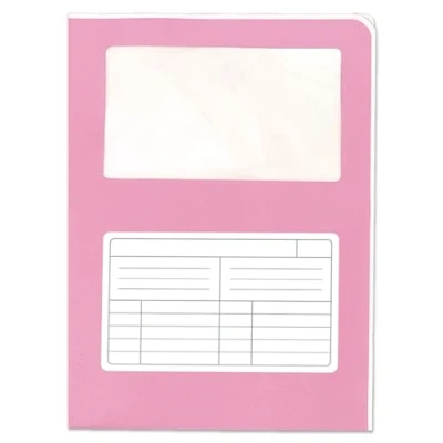 Immagine di Blasetti Cartelline Portadocumenti con Finestra Sintex Cromo ROSA ANTICO raccoglitore documenti per ufficio, Formato A4, Confezione 50 pezzi, Carta usomano 120gr, Aperta su due lati