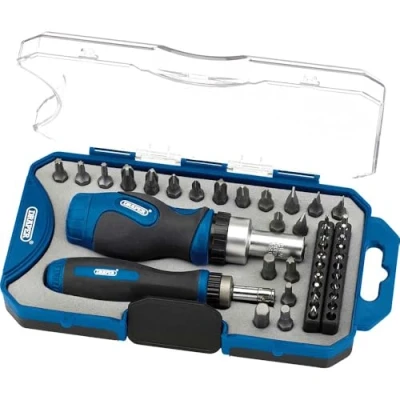 Immagine di Draper 46479 Set di 42 cacciaviti e punte a cricchetto, colore: Blu