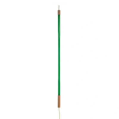 Immagine di SELETTI Lampada LED Linea, verde, dettagli in legno, universale