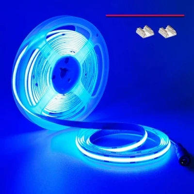 Immagine di TOPAI Striscia LED COB 12V Blu 5M Alta densità 480LED/M Luminosità 1500Lm Flessibile Tagliabile IP20 Non impermeabile Luci a per Casa Camera Cucina