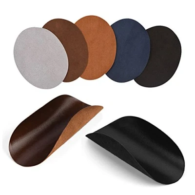 Immagine di Leopacat Toppe Termoadesive, 5 Colori Ovali da Cucire In Pelle Velluto Impermeabile Autoadesivo Ovale PU Patch Riparazione Gomito Ginocchio Abbigliamento Accessori 10 Pezzi