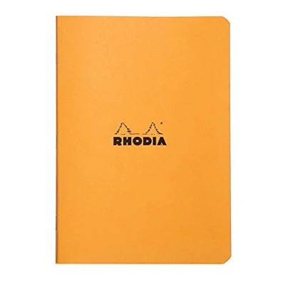 Immagine di RHODIA 119188C Taccuino Punto Metallico arancione A5 a righe 96 pagine carta Clairefontaine bianca 80 g/m Copertina in rivestita flessibile, Resistente e impermeabile Classic