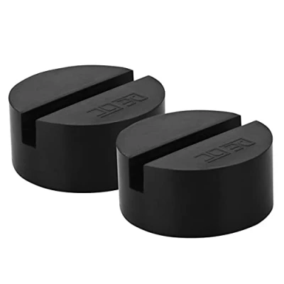 Immagine di DEDC Tampone in Gomma per Cric Sollevatore Auto Ponte con Scanalatura Spessori Evitano Graffi Danni Resistente Universale Jack Pad Nero (2 pz)