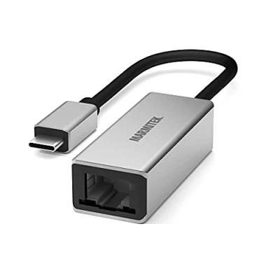 Immagine di Cavo adattatore da USB C a Ethernet Marmitek UE24 connessione Thunderbolt LAN Collega saldamente il tuo Mac o laptop un router, anche se manca una RJ45 Convertitore USBC