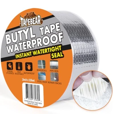Immagine di TAPEBEAR Nastro Butilico 50mm x 10m, Sigillante Impermeabile, Autoadesivo in Alluminio per Riparazione di Tetti, Grondaie e Perdite