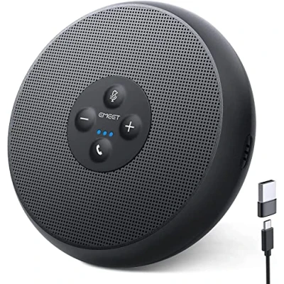 Immagine di eMeet altoparlante per conferenze USB PC M1A con cancellazione del rumore 1 4 persone, doppio microfono a 360, Plug and Play Win/OS/Linux e Skype, ecc.