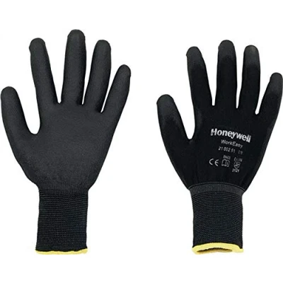 Immagine di Honeywell 2100251 09 Workeasy, guanti multiuso in poliuretano nero, facili da maneggiare ambienti asciutti, EN 388 3121, taglia 9 (confezione 10 paia)