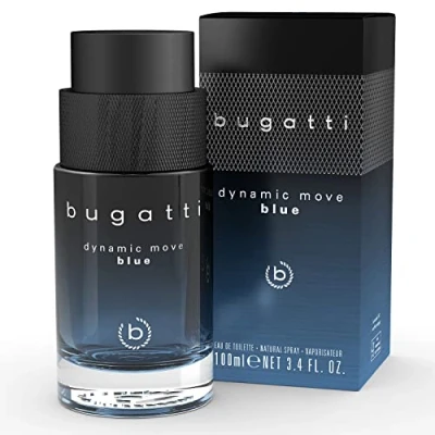 Immagine di bugatti profumo Dynamic Move Blue 100 ml, aromatico al agrume, da uomo, con combinazione tonificante di lavanda, limone e muschio, marittimo, fresco sensuale