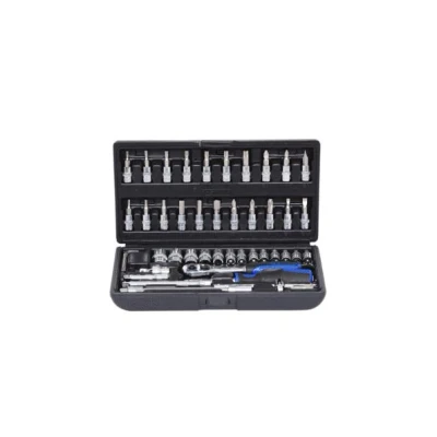 Immagine di KS TOOLS 918.0646 Set bussole 46 Acciaio al cromo vanadio 1/4 con funzionalità cricco Quadrato