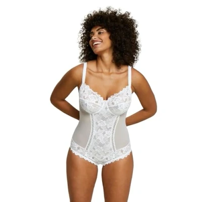 Immagine di Sans Complexe Body con pizzo, donna, Bianco (Blanc), 5C