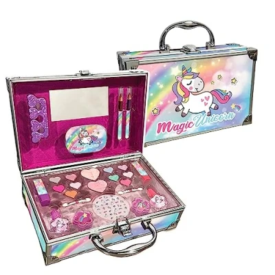 Immagine di Nice Group Magic Unicorn Case Make Up, Valigetta con Specchio e Set di Trucchi per Bambini