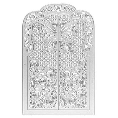 Immagine di Fustella per cancello, 9,4 cm x 14,4 cm, adatta le comuni fustellatrici Stencil creare biglietti di auguri, inserto.