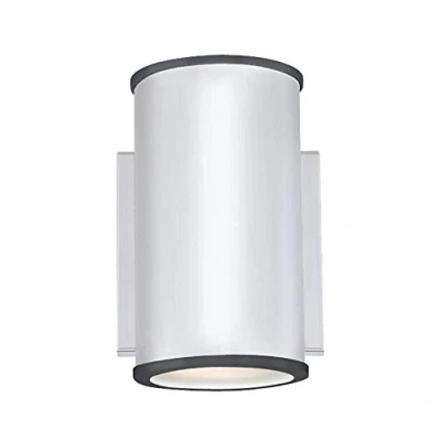 Immagine di Westinghouse Lighting 6580740 Apparecchiatura da parete esterno LED dimmerabile Marius a una luce, finitura in nichel lucente con vetro smerigliato