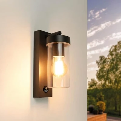 Immagine di Ledvion Lampada a Parete con Senor Nero, IP44, E27, Nera per Esterno, LED