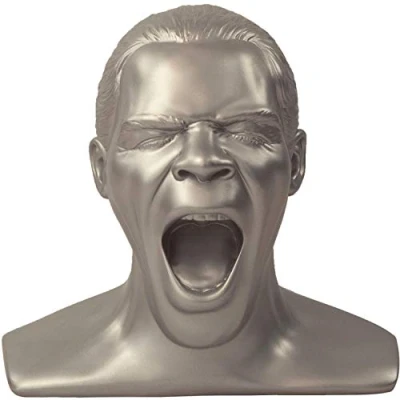 Immagine di Oehlbach Scream Unlimited Plus esclusivo supporto per cuffie a forma della leggendaria testa di Conservazione ottimale Over /On Ear più grandi Fatto mano Argento