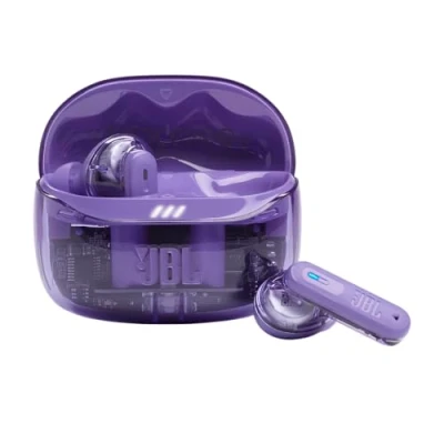 Immagine di JBL Tune Beam Ghost 2 Auricolari Bluetooth True Wireless con Cancellazione del Rumore, 48 Ore di Autonomia, Resistenti ad Acqua e Polvere IP54, Design Chiuso a Stick, Purple