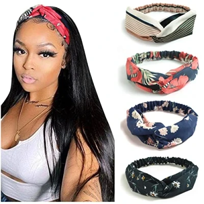 Immagine di DRESHOW 4 Pezzi Fasce per Capelli Donna Elastica Turbante Fascia Cerchietti Annodato Accessori