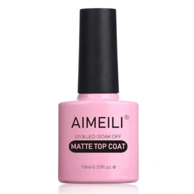 Immagine di AIMEILI Matt Top Coat Opaco Smalto Semipermente per Manicure Smalti Unghie in Gel Soak Off UV LED 10ml